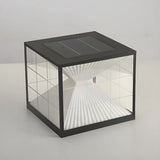 Chic Black Frame Geometric Cube Glass Outdoor Lamp Image - 7