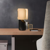 Chic Cylindrical Fabric Lamp Shade Black Bedside Lamp Image - 11