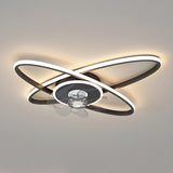 Chic Elegant Dual Oval Ring LED Ceiling Fan with Light Image - 3