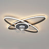 Chic Elegant Dual Oval Ring LED Ceiling Fan with Light Image - 3