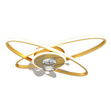 Chic Elegant Dual Oval Ring LED Ceiling Fan with Light Image - 7