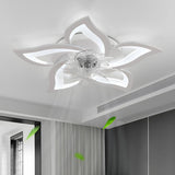 Chic Elegant Flower Flush Mount Ceiling Fan with Light Image - 1