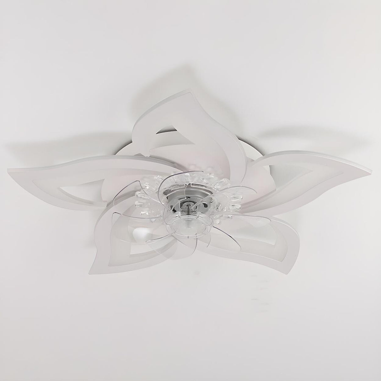 Chic Elegant Flower Flush Mount Ceiling Fan with Light Image - 10