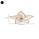 Chic Elegant Flower Flush Mount Ceiling Fan with Light #size