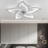 Chic Elegant Flower Flush Mount Ceiling Fan with Light Image - 3