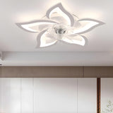 Chic Elegant Flower Flush Mount Ceiling Fan with Light Image - 4