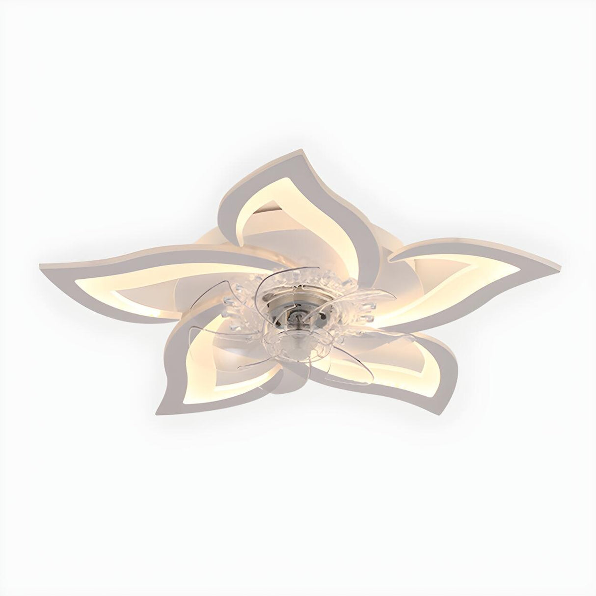 Chic Elegant Flower Flush Mount Ceiling Fan with Light Image - 7