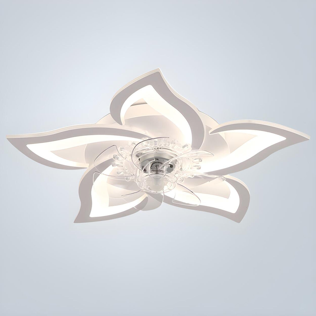 Chic Elegant Flower Flush Mount Ceiling Fan with Light Image - 8