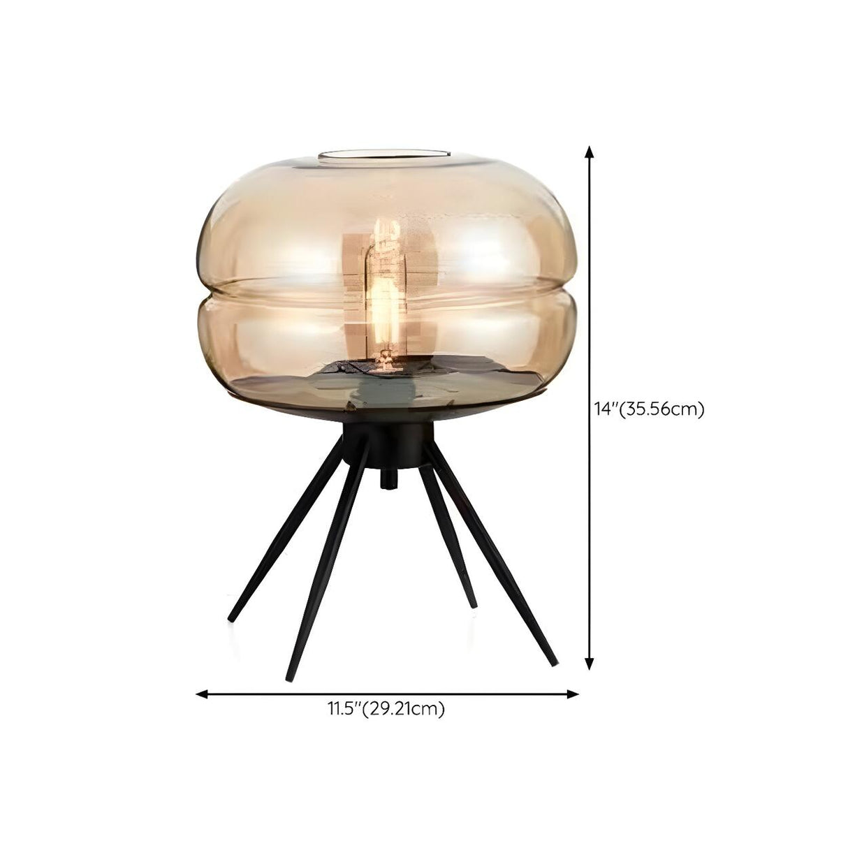 Chic Glass Dome Lampshade Black Stand Base Table Lamp 