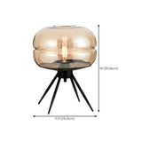 Chic Glass Dome Lampshade Black Stand Base Table Lamp #size