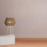 Chic Hollow Rope Shade Geometric Tripod Table Lamp Image - 1