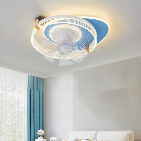 Chic Modern Remote Clear Blade Ceiling Fan with Light Image - 1