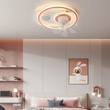 Chic Modern Round 7-Blade Ceiling Fan with LED Light Image - 1