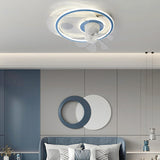 Chic Modern Round 7-Blade Ceiling Fan with LED Light Image - 6