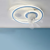 Chic Modern Round 7-Blade Ceiling Fan with LED Light Image - 7