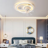 Chic Modern Round 7-Blade Ceiling Fan with LED Light Image - 8