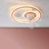 Chic Modern Round 7-Blade Ceiling Fan with LED Light Image - 9