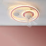 Chic Modern Round 7-Blade Ceiling Fan with LED Light Image - 9