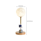 Chic Moon Globe Wooden Bedside Lamp with Rocker Switch Image - 19