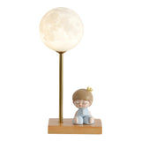 Chic Moon Globe Wooden Bedside Lamp with Rocker Switch Image - 8