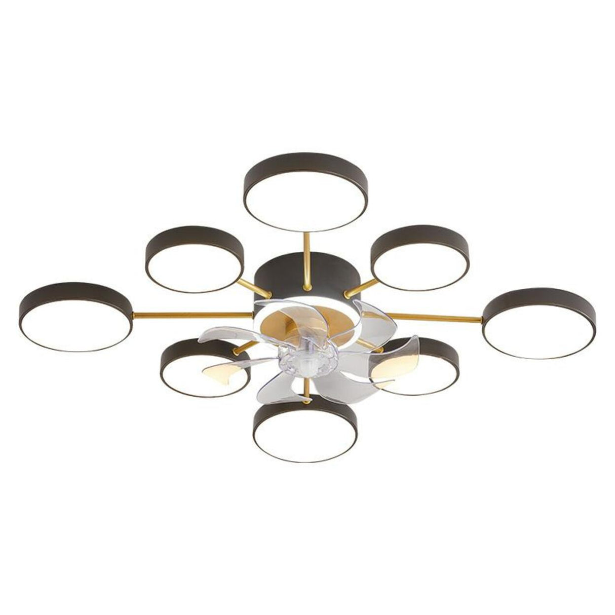 Chic Multi-Light Starburst Ceiling Fan with LED Lights Image - 10