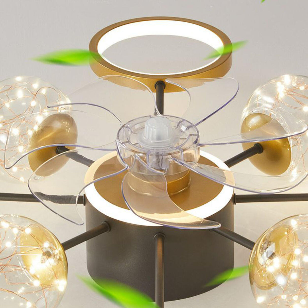 Chic Multi-Light Starburst Ceiling Fan with LED Lights Image - 12