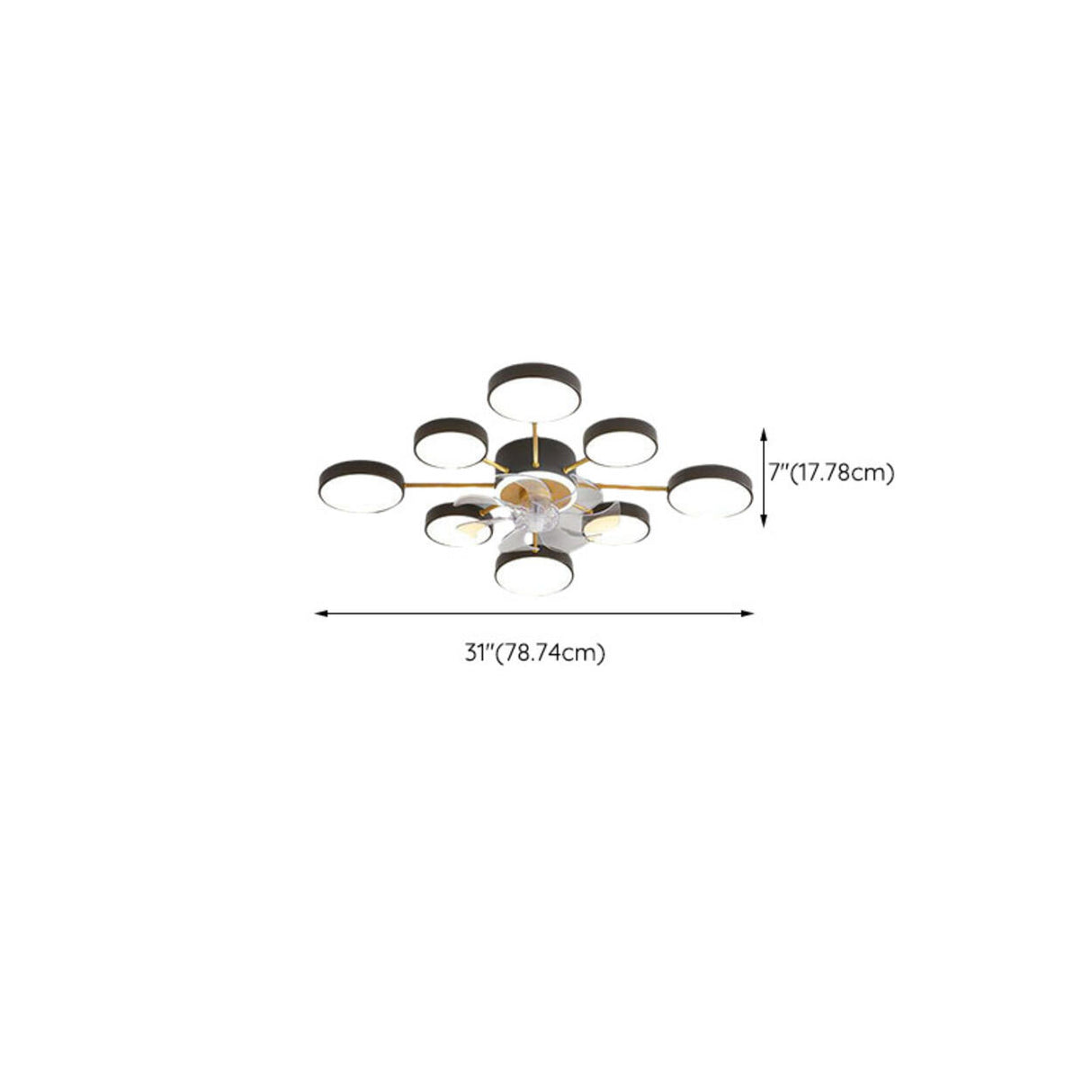 Chic Multi-Light Starburst Ceiling Fan with LED Lights Image - 18