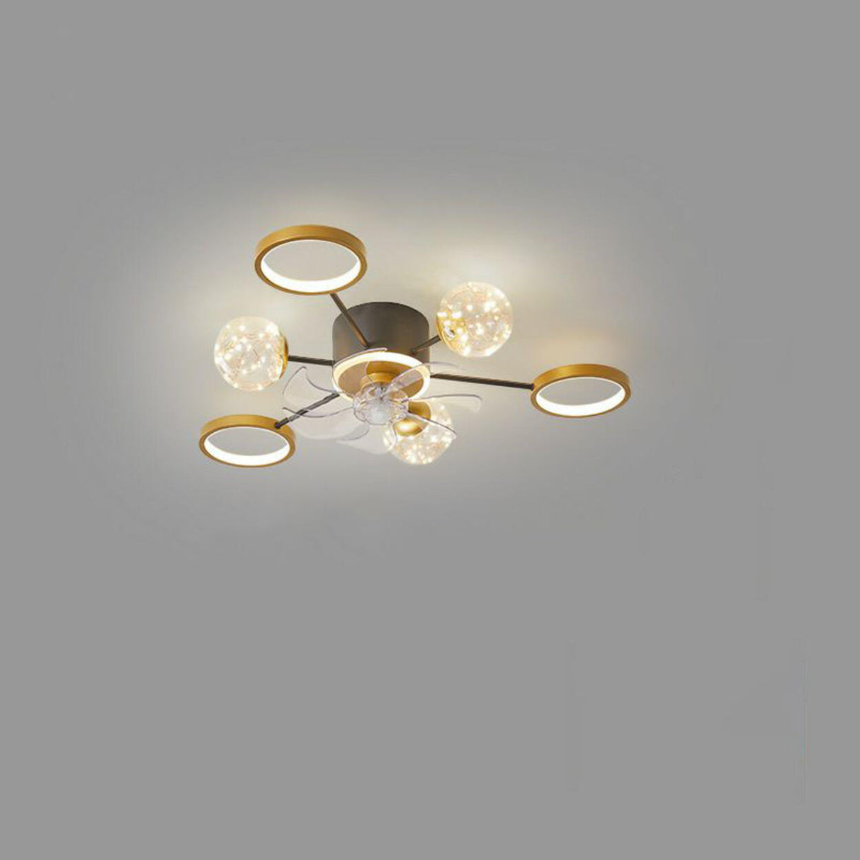 Chic Multi-Light Starburst Ceiling Fan with LED Lights Image - 2