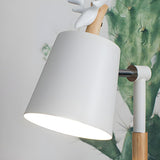 Chic Nordic Antler Barrel Shade Wooden Base Table Lamp Image - 9