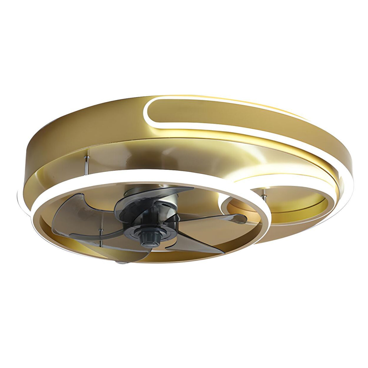 Chic Nordic Gold Circle LED Ceiling Fan with LED Light Image - 5