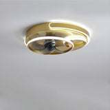 Chic Nordic Gold Circle LED Ceiling Fan with LED Light Image - 6