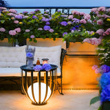 Chic Outdoor Cage Metal Black Patio Outdoor Table Lamp Image - 1