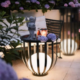 Chic Outdoor Cage Metal Black Patio Outdoor Table Lamp Image - 4