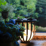 Chic Outdoor Cage Metal Black Patio Outdoor Table Lamp Image - 5