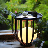 Chic Outdoor Cage Metal Black Patio Outdoor Table Lamp Image - 6