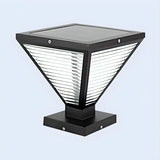 Chic Pyramid Geometric Glass Pillar Outdoor Lamp Black Image - 7