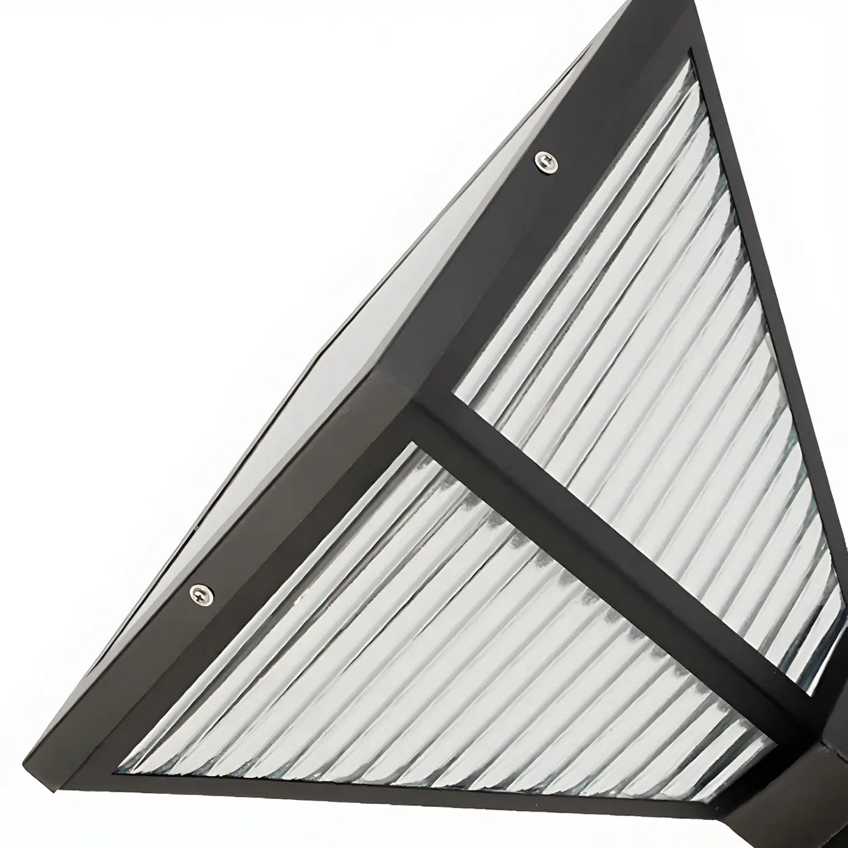 Chic Pyramid Geometric Glass Pillar Outdoor Lamp Black Image - 9