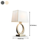 Chic Rectangular Fabric Shade Gold Ring Base Table Lamp #size