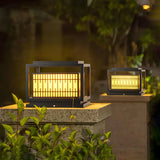 Chic Rectangular Metal Garden Lantern Outdoor Lamp Image - 1