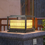 Chic Rectangular Metal Garden Lantern Outdoor Lamp Image - 11