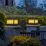 Chic Rectangular Metal Garden Lantern Outdoor Lamp Image - 5