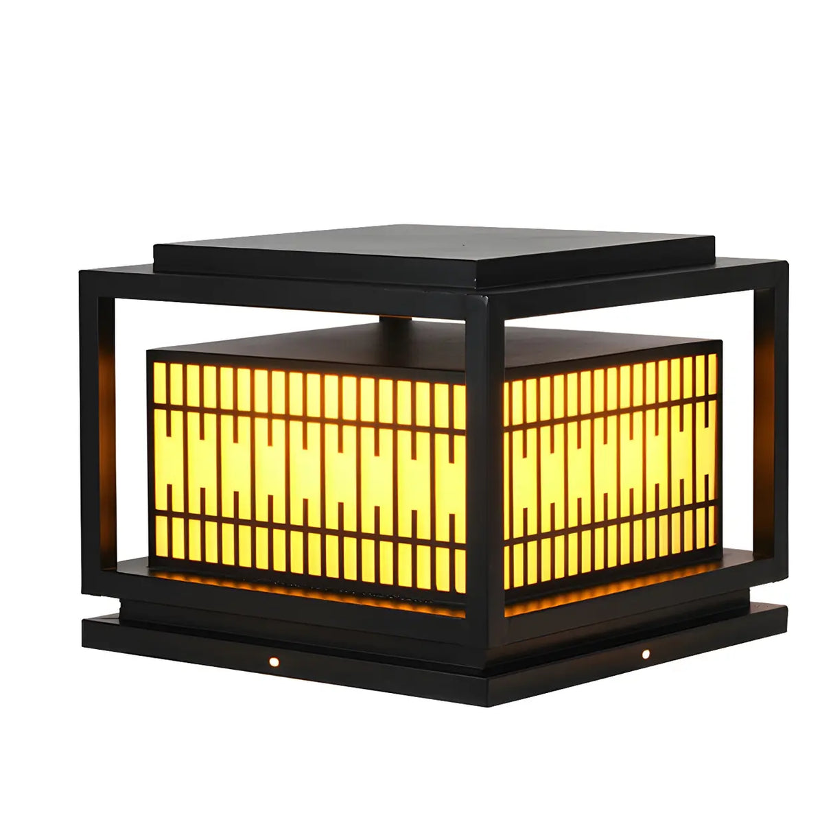 Chic Rectangular Metal Garden Lantern Outdoor Lamp Image - 6