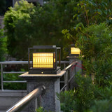 Chic Rectangular Metal Garden Lantern Outdoor Lamp Image - 9