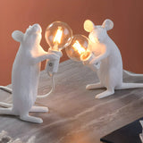 Chic Resin Mouse Bare Bulb Bedroom Decor Table Lamp Image - 1