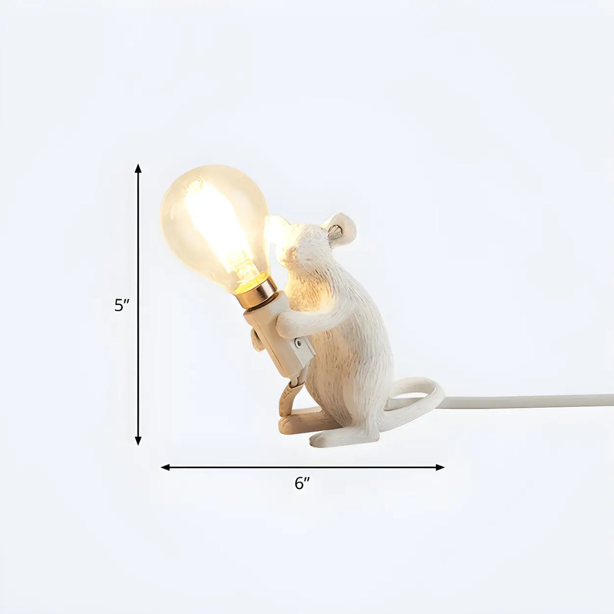 Chic Resin Mouse Bare Bulb Bedroom Decor Table Lamp 