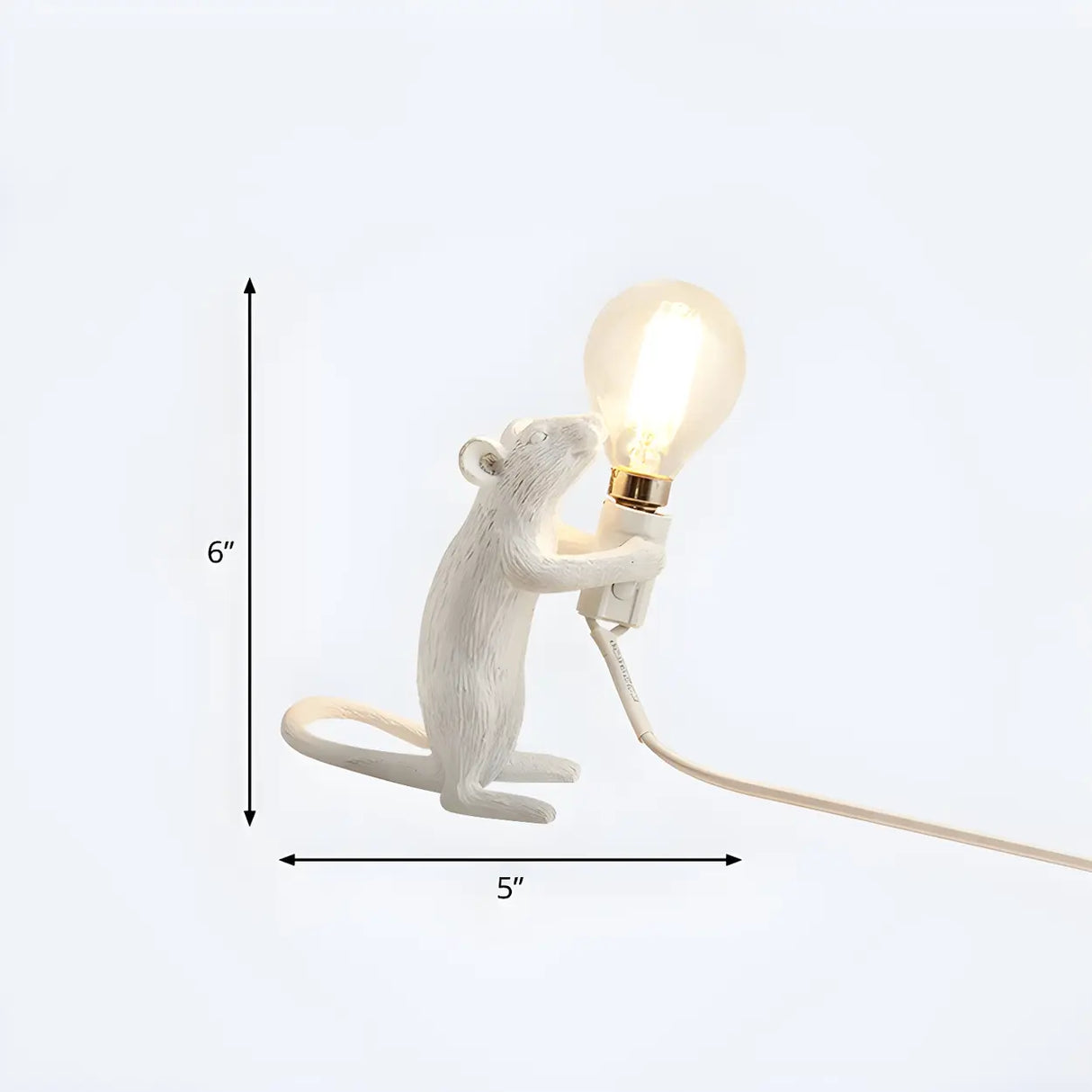 Chic Resin Mouse Bare Bulb Bedroom Decor Table Lamp Image - 13