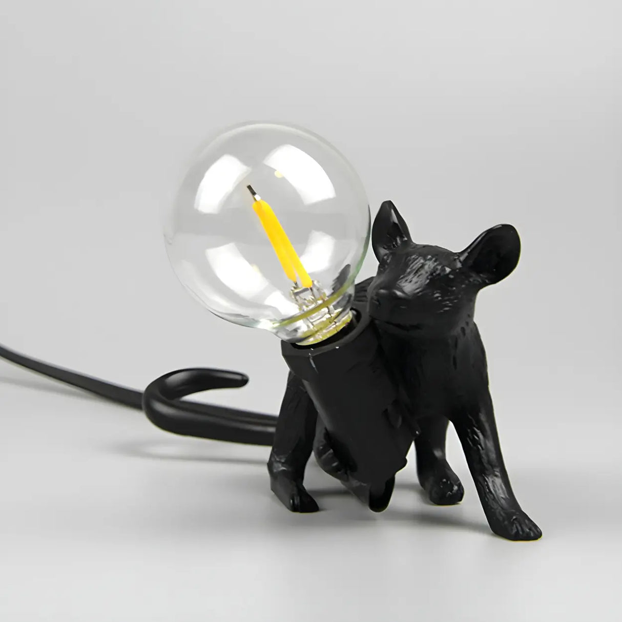 Chic Resin Mouse Bare Bulb Bedroom Decor Table Lamp Image - 4