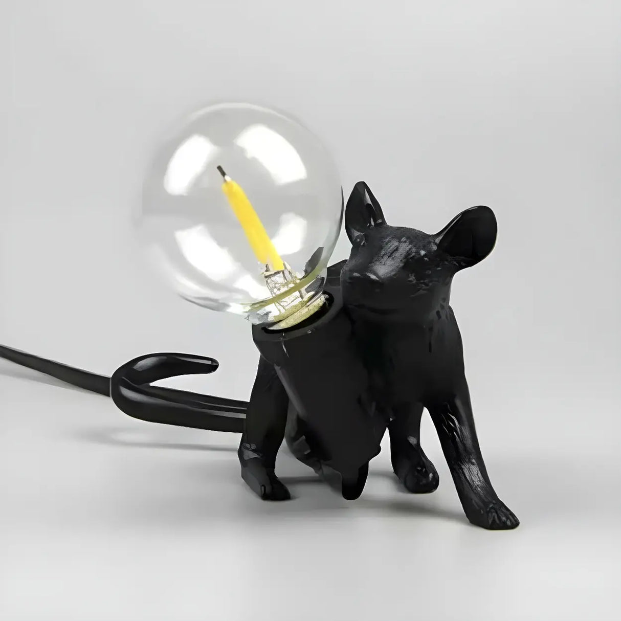 Chic Resin Mouse Bare Bulb Bedroom Decor Table Lamp Image - 8