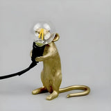 Chic Resin Mouse Bare Bulb Bedroom Decor Table Lamp Image - 9