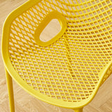 Chic Stackable Mesh Curved Back Polymer Dining Chair Image - 12